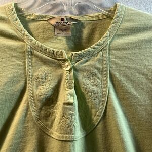 VTG Womens Woolrich Green Lt Aloe Long Sleeve Cotton Shirt Small READ